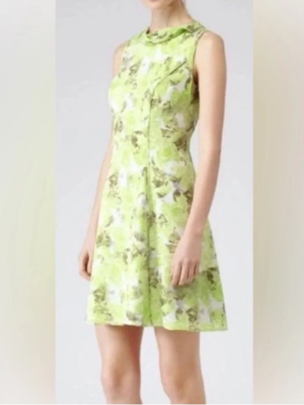 Reiss Montgomery Silk Green Dress Size 8 Euro Summer